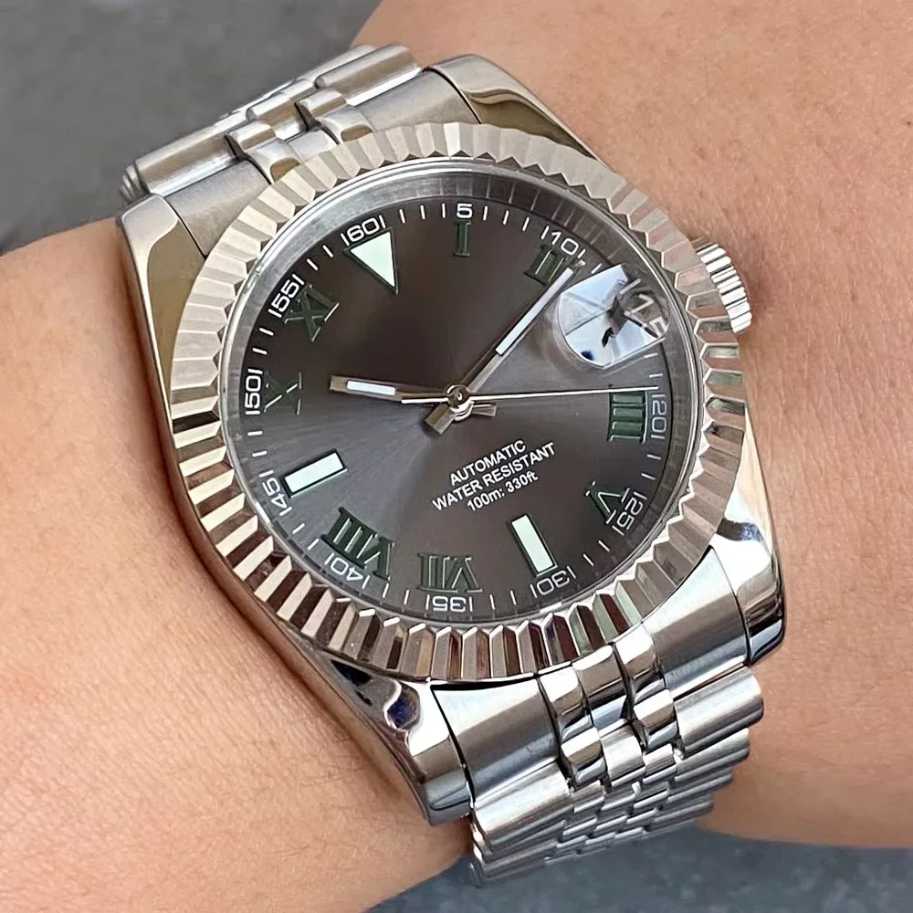 2025 أفضل ساعات أوتوماتيكية للرجال ساعات المعصم الميكانيكية الأعمال الياقوت مقاوم للماء الفولاذ المقاوم للصدأ الاتصال الهاتفي الأسود الأزرق