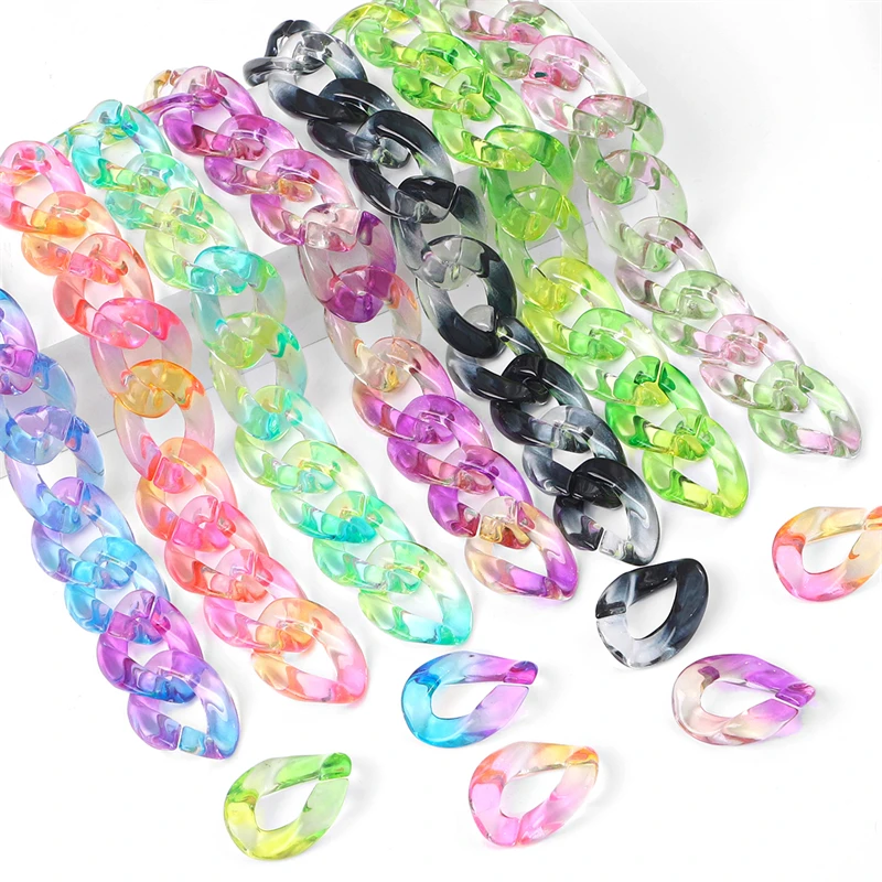 10Pc 2023 New Colorful Plastic Acrylic Chains Beads for Necklace Bracelet Bag Glasses Chain Making DIY Jewelry Craft Accessories