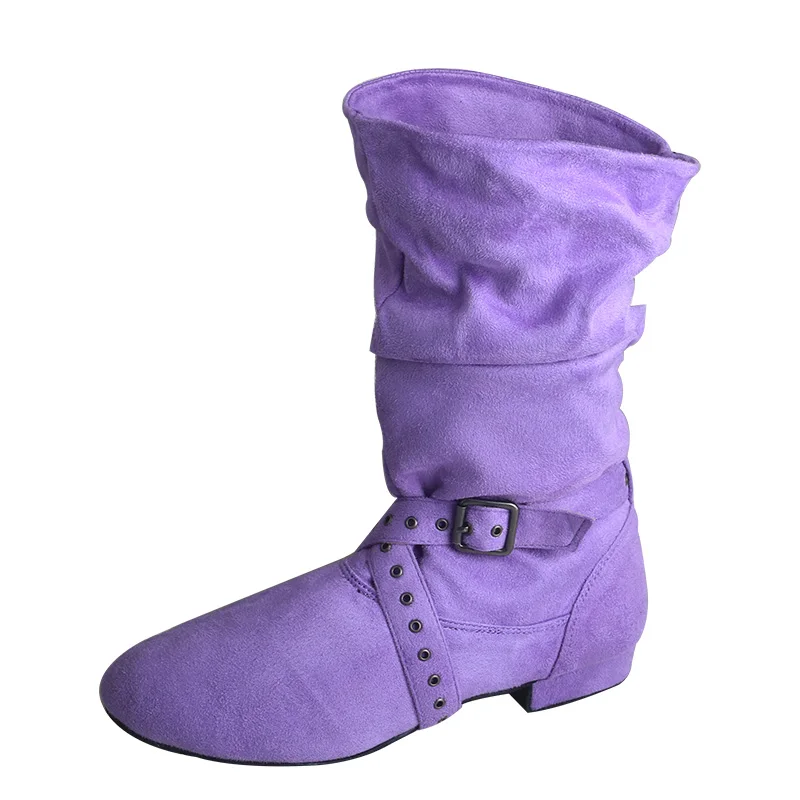 Customized Heel Suede Sole Boot Step Women Latin Dance Boots Shoe Long Warm Up Line Shoes West Coast Swing Dance Boots Black