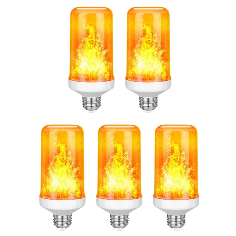 

ABUP-5X LED Flame Effect Light Bulb E27,Decorative Flickering Realistic Fire Lights Bulb,Festival Decoration Lamp,White-E