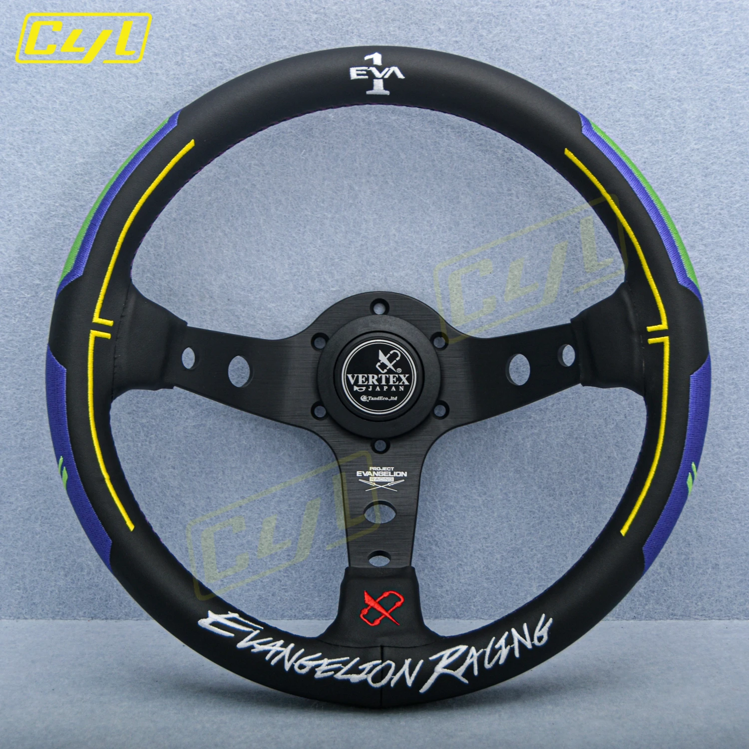 JDM Vertex Evangelion Racing Sports Steering Wheel Deep Dish Drifting Gaming Steering Wheel