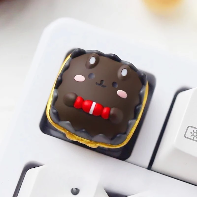 Chocolate Bear Theme Keycaps Resin Customised Personalised DIY Handmade ESC Keycaps for Mechanical Keyboard Keycaps MX Switch