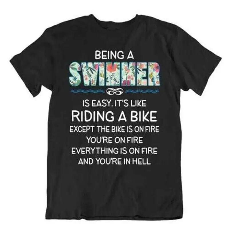 

Swimming Is Like Rifing A Bike T Shirt Relaxing Sports Tee Fitness Shirt Comic t