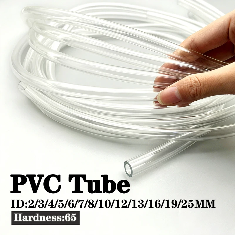 

10M/5M/2M/1M High transparency PVC pipe ID 2mm-25mm, soft texture, easy to bend and withstand pressure