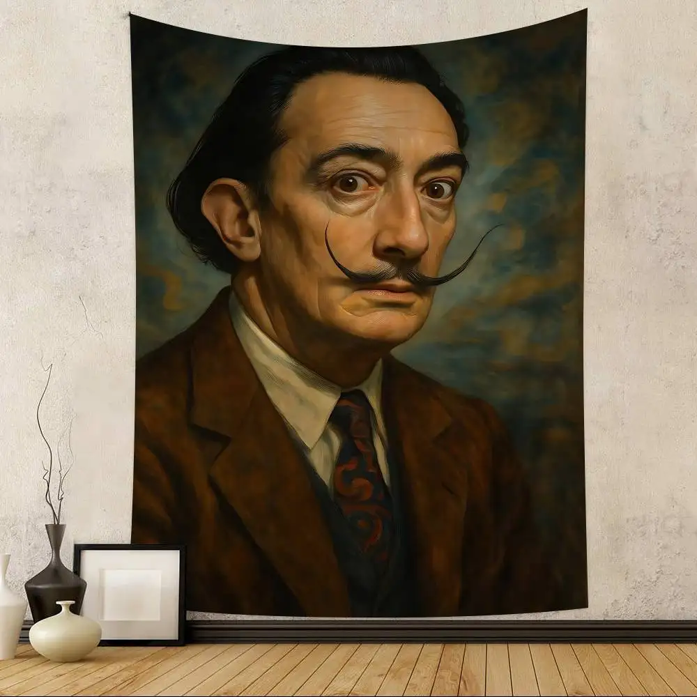 S-سالفادور دالي السريالية الفنية قماش مزخرف جداري البوهيمي جدار المفروشات ماندالا الجدار الشنق ديكور المنزل