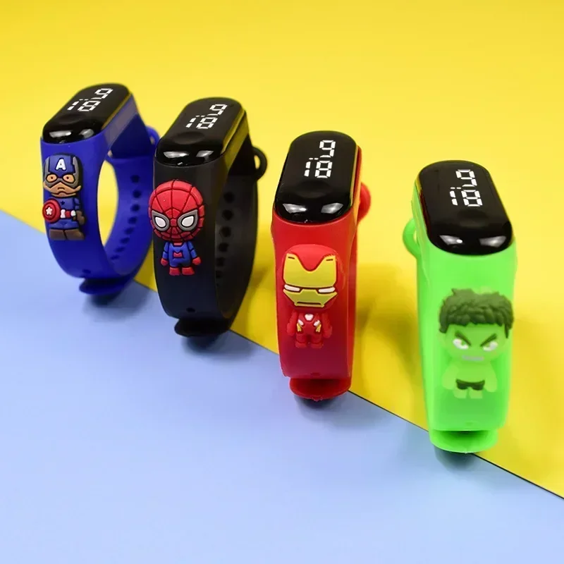 Disney Stitch-reloj Digital para niños, película, Spiderman, Hulk, deportivo, táctil, electrónico, LED, resistente al agua, regalo para niños