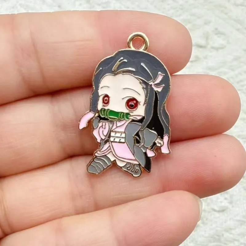 Demon Slayer Accessori fai da te Anime Cosplay Gioielli Lega di smalto Portachiavi Collana con ciondolo Ciondoli per portachiavi Borsa Decor Regalo