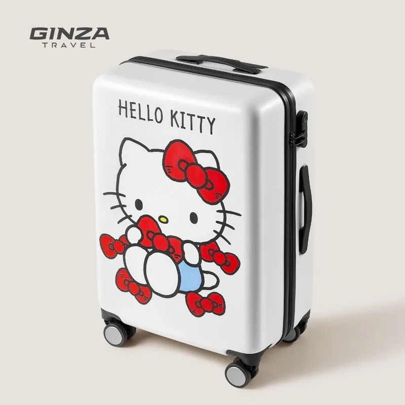 Anime Peripheral Hello Kitty Luggage Women\'s Large Capacity Cartoon Trolley Case Universal Wheel Suitcase