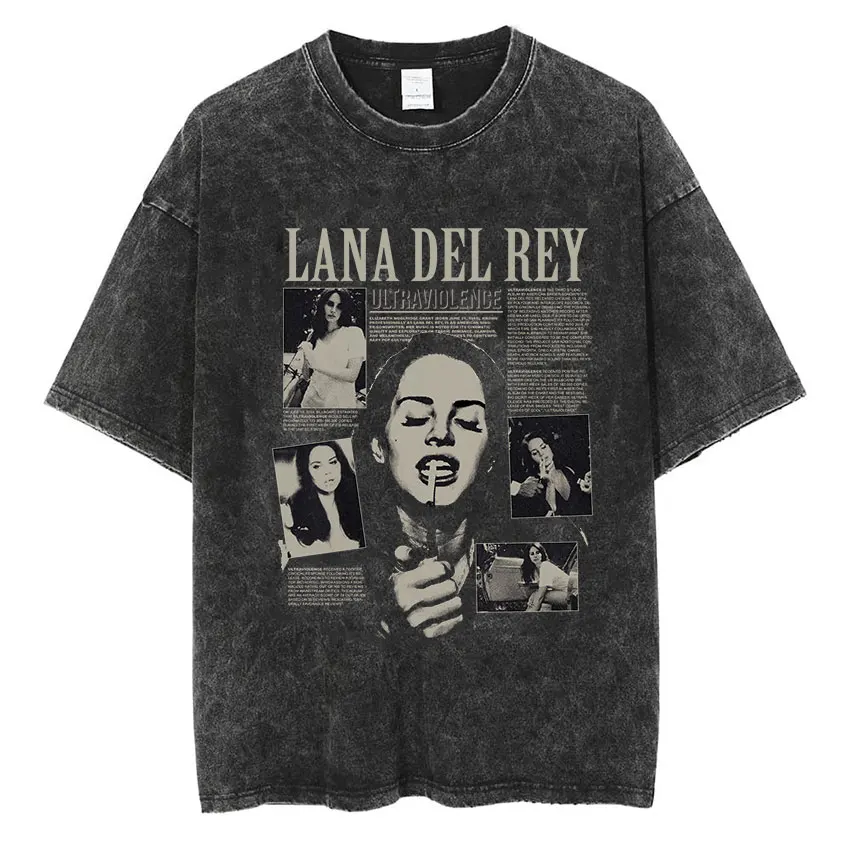 Lana Del Rey Ldr Sailing T-shirt Men\'s Hip Hop Korean Fashion Style Tshirts Unisex Vintage Washed Oversized Short Sleeve T Shirt