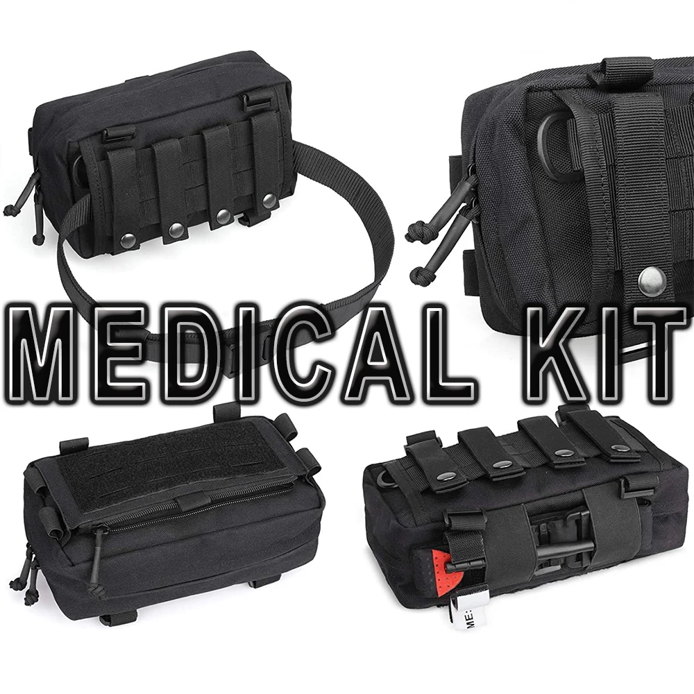 

Tactical Medical First Aid Kit Airsoft EDC Tool Storage Bag Outdoor Sports Waist Packet Pouch for CS Hunting Shooting Camping