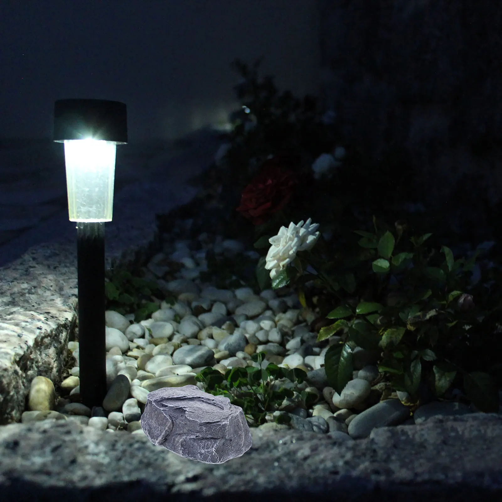 حجر مزيف مفتاح مخفي في الهواء الطلق واقعية الراتنج شكل حجر صغير مانعة لتسرب الماء صندوق تخزين آمن حديقة الديكور #3