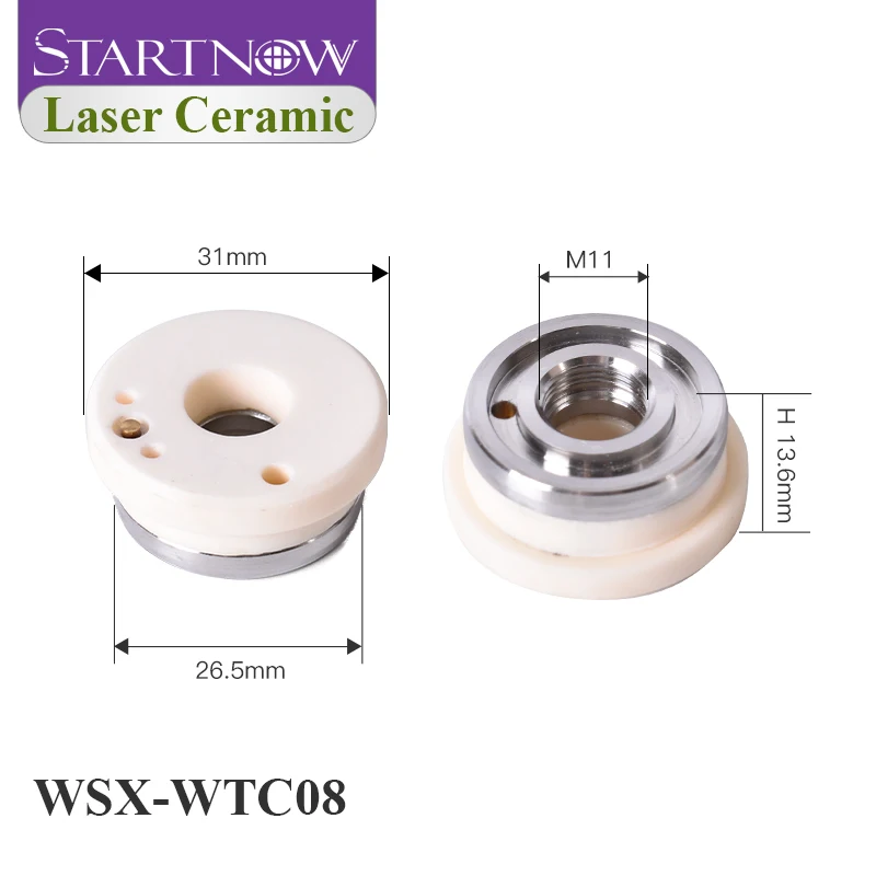 Startnow Ceramic Ring O.D.28mm WTC-01A M11 Laser Nozzle Holder WSX Fiber Cutting Head Replacement Spare Parts Connect Nozzles