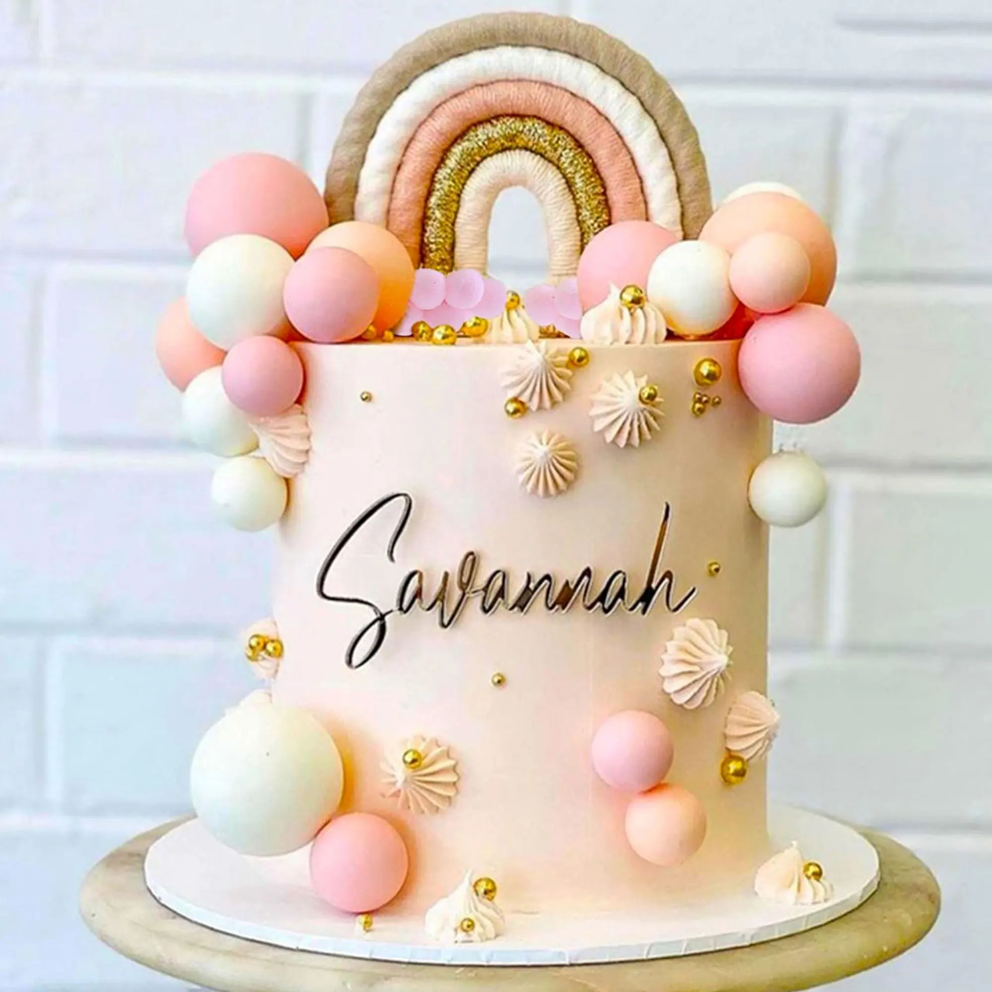 LaVenty 16-teiliger Boho-Kuchenaufsatz, Boho-Regenbogen-Kuchendekorationen, Boho-Kuchenaufsatz, Geburtstagskuchen-Aufsatz – Detail 1