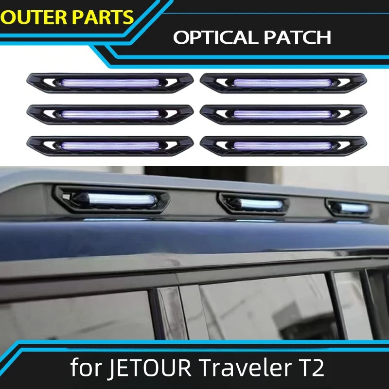 Fit for JETOUR Traveler T2 Luggage Rack Black Light Patch 2024 Modified luggage rack trim car exterior accessories