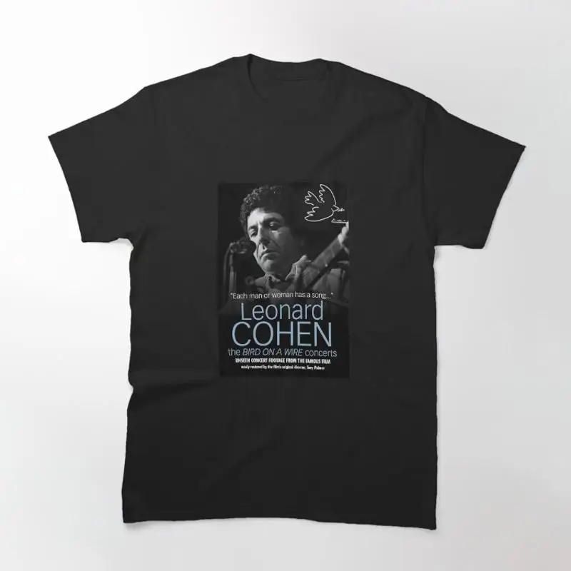 Leonard Cohen Bird On A Wire Vintage Music Poster Art Classic T-Shirt