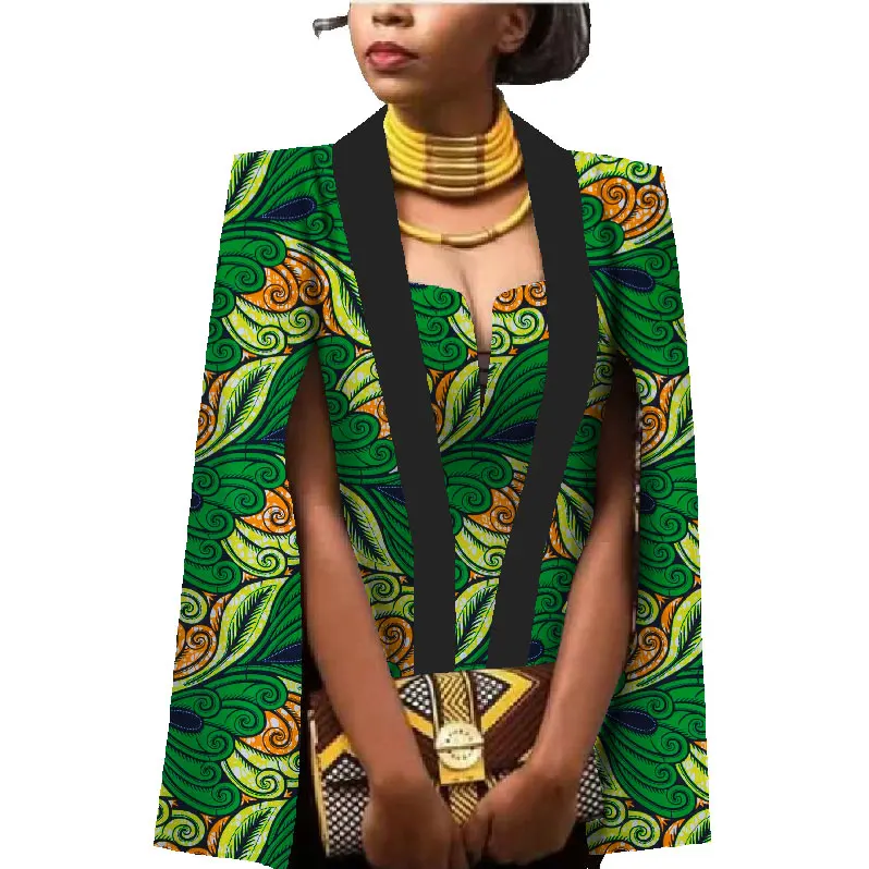 African Women Clothing Full Sleeve Cape Coat Dress Suit African Tops 2 Piece Set Party Dresses Winter Dress Women Clothes WY552