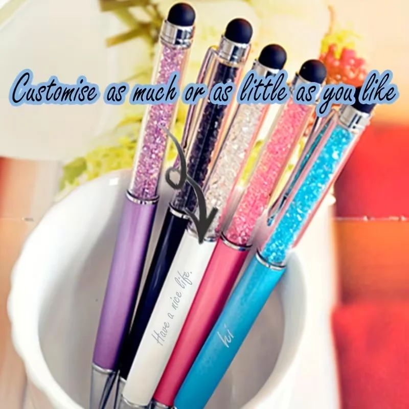 1Pcs Custom Crystal Ballpoint Pen, Diamond Metal Frosted Retractable Ballpoint Pen, Inspirational Ballpoint Pen, Writing Pen with Engraved Inspirational Quotes, Suitable for Business, Home, School
