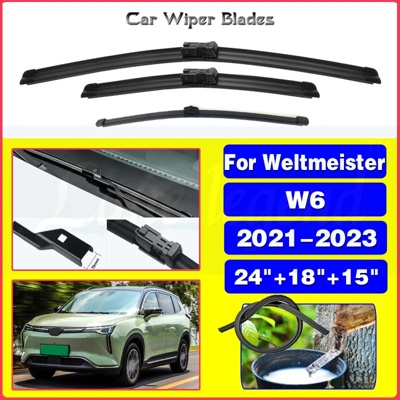 

Car Wiper Front Rear Wiper Blades Set For Weltmeister W6 2021 2022 2023 Windshield Windscreen Window Brushes Wipers 24"18"15"