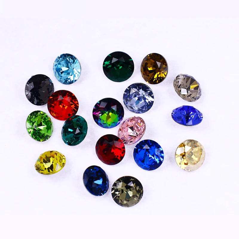 20pcs Round Shape K9 Glass Rhinestones Crystal Glitter Diamond Loose Stones Clothing Decorative Crafts DIY Jewelry Making