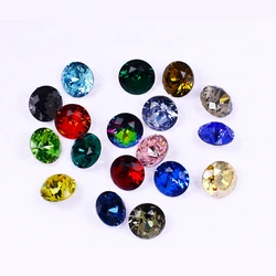 20pcs Round Shape K9 Glass Rhinestones Crystal Glitter Diamond Loose Stones Clothing Decorative Crafts DIY Jewelry Making