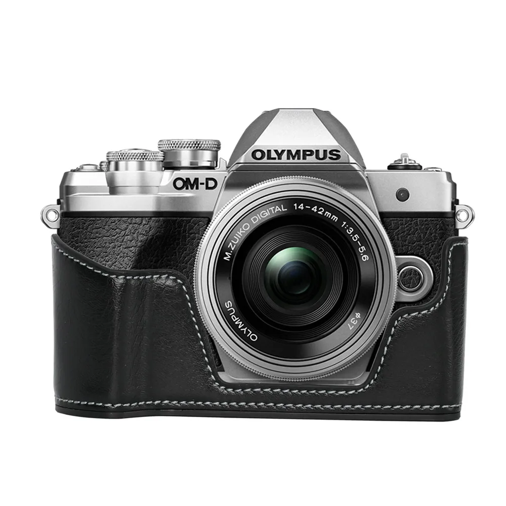 EM10M3 PU Base Bag Half Cover Case Shell for Olympus OMD EM10 Mark III Camera