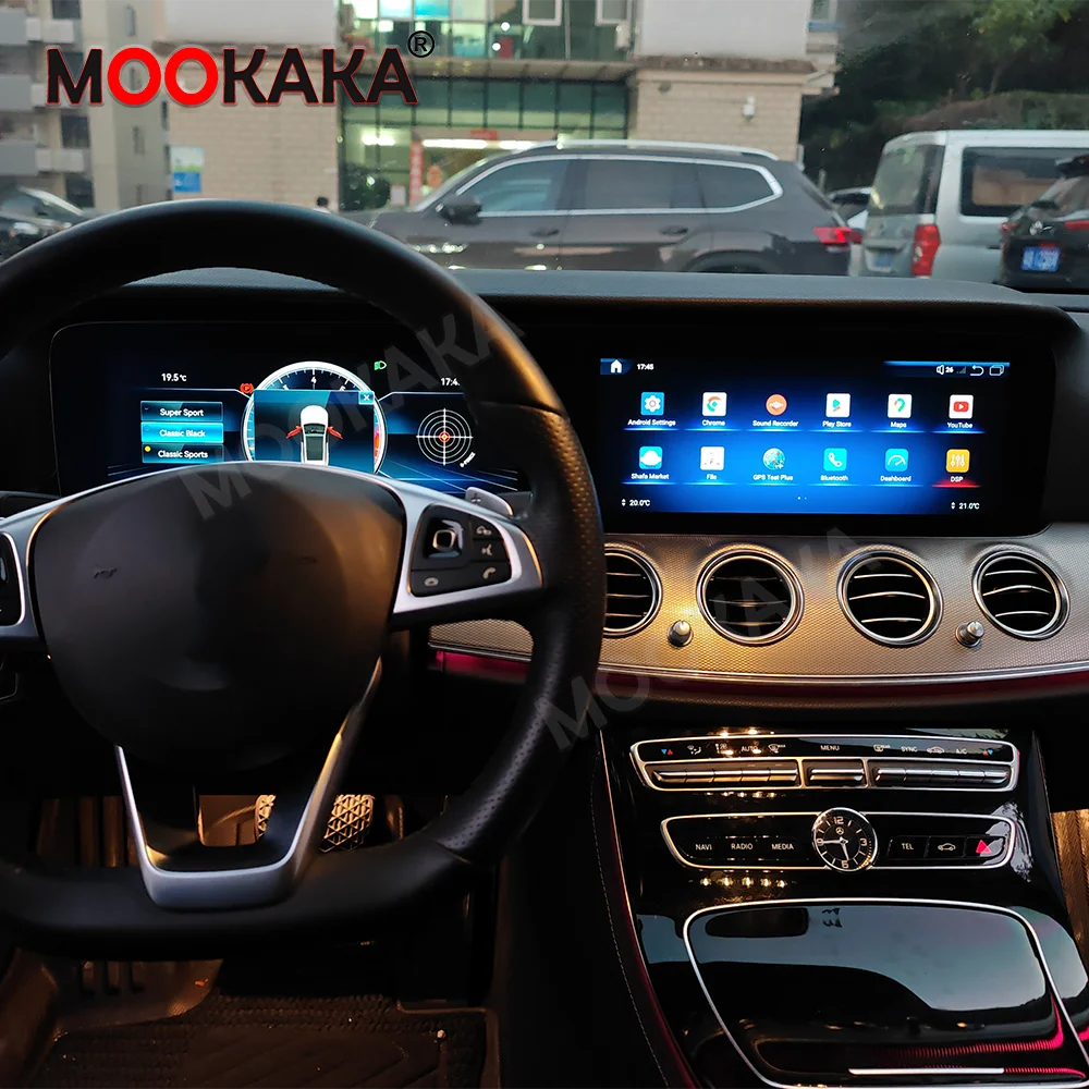 Car Radio Stereo For Mercedes Benz E Class W213 2017-2022 Android GPS Navigation Carplay + LCD Digital Cluster 24.6