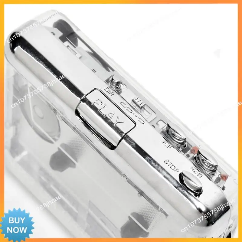 A10R 1Set Cassette To MP3/CD Type-C Walkman Audio Music Player Cassette Recorder Transparent