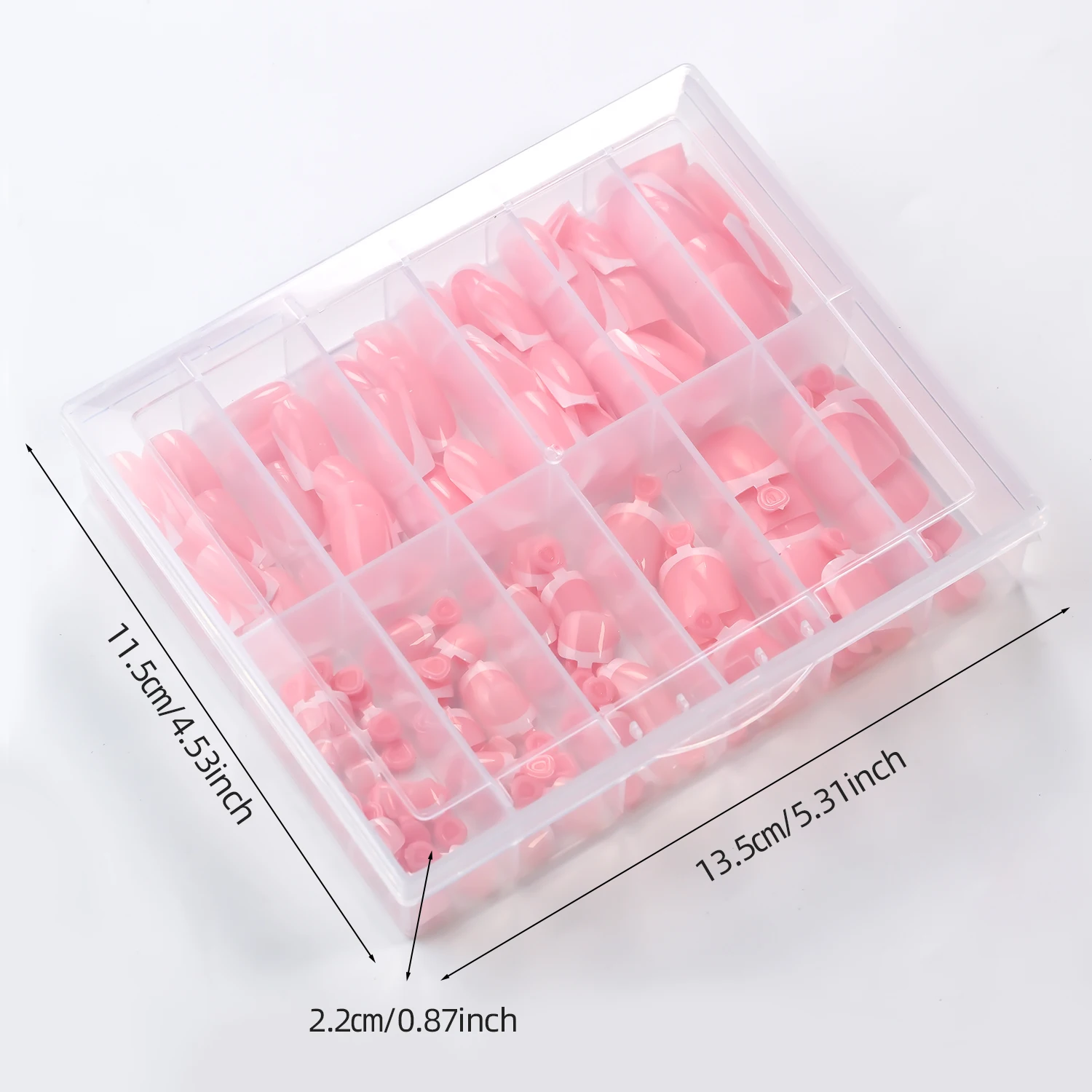 144Pcs White French Nude Pink False Toenail & Fingernails Short Square Hand and Foot Press On Nails Acrylic Full Cover Toe Nails 6