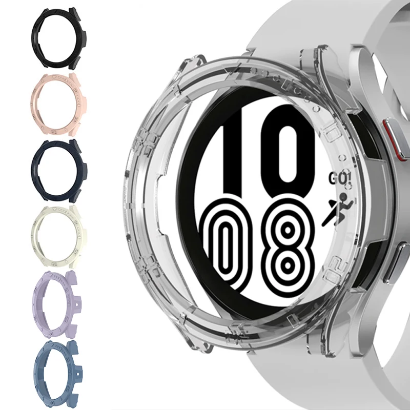 Pcハードフレームシェルベゼルケースサムスンギャラクシー腕時計5/プロ/4/アクティブ2 40ミリメートル44ミリメートルWatch5 45ミリメートルガラススクリーン保護フィルムカバー