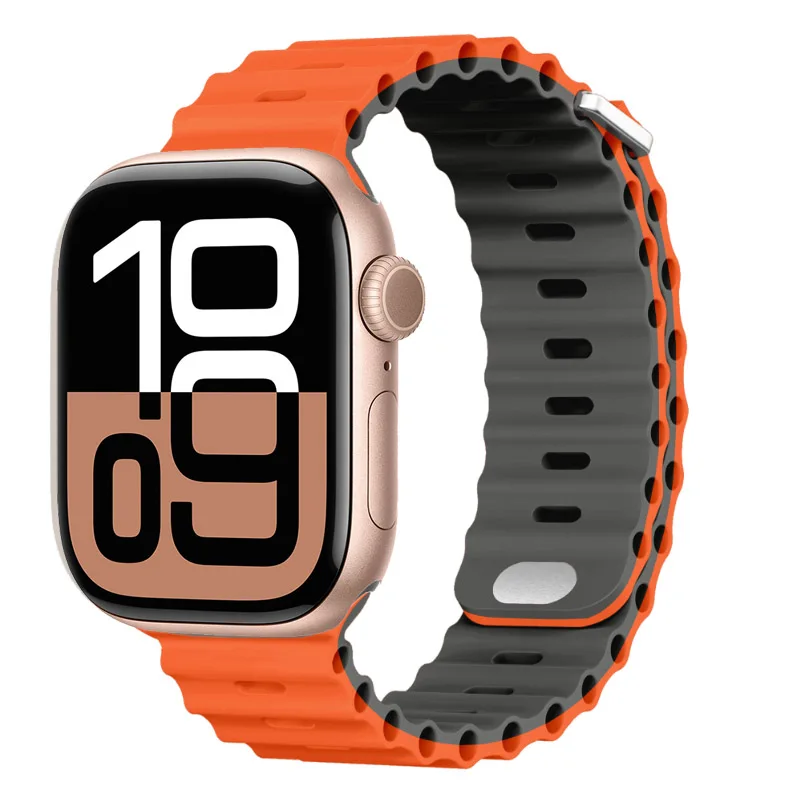 Ocean Silicone Strap for Apple Watch Band Series 10 46mm 42mm Ultra 49mm 9 8 7 45mm 41mm Bracelet iWatch 6 5 4 SE 44mm 40mm Band