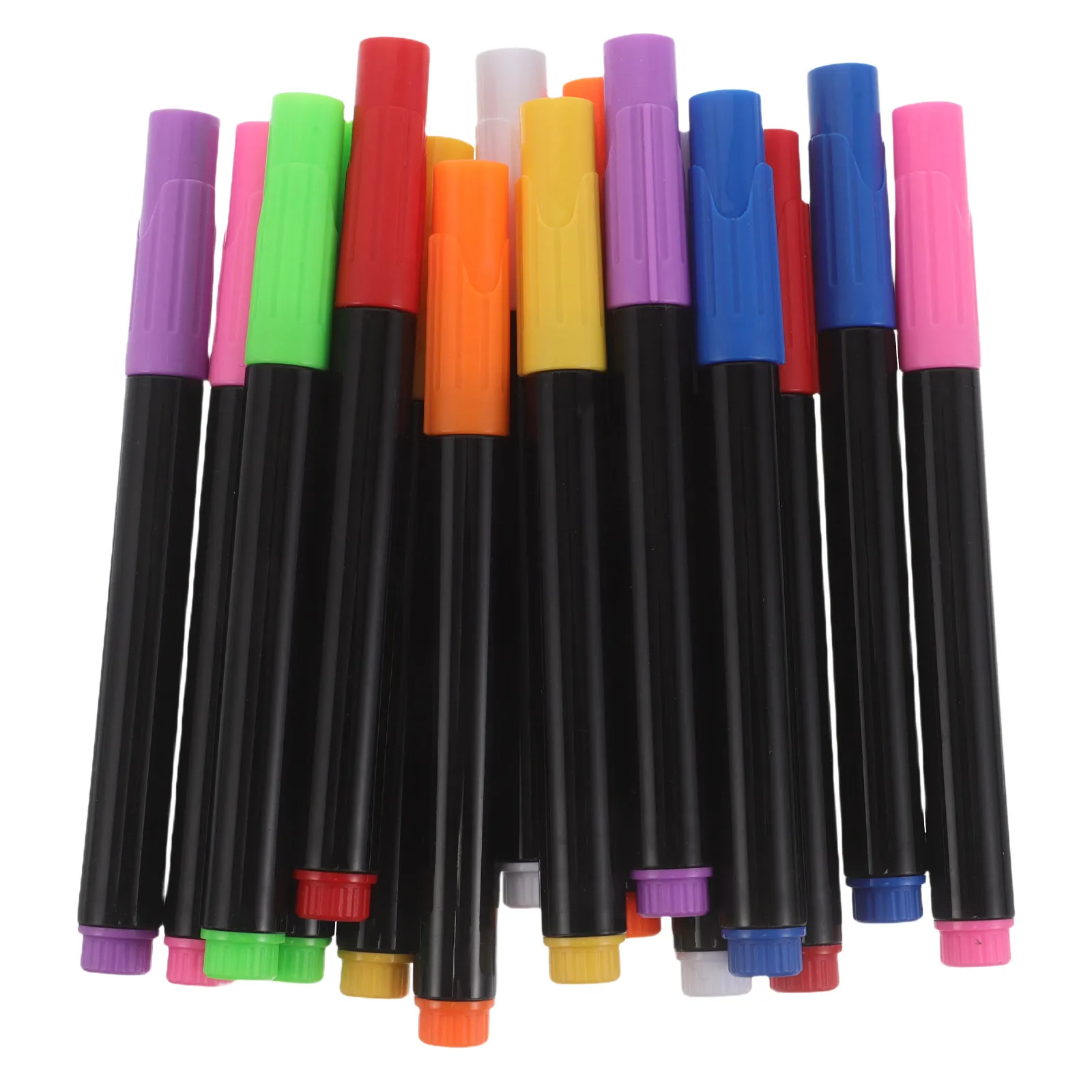 

16Pcs Water-Soluble Whiteboard Markers Dry Erase Neon Fluorescent Fine Tip Chalk Pens for Glass LED Board Classroom Office