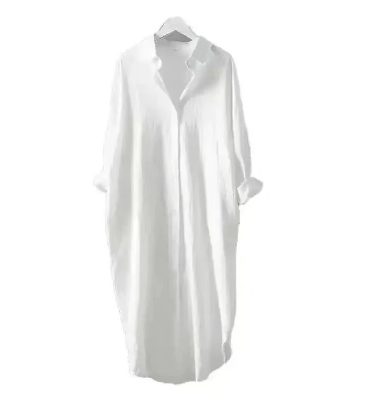 Femmes décontracté mi-long irt printemps automne nouveau Sle Cool Protection solaire haut ample coréen col Sle bouton détail