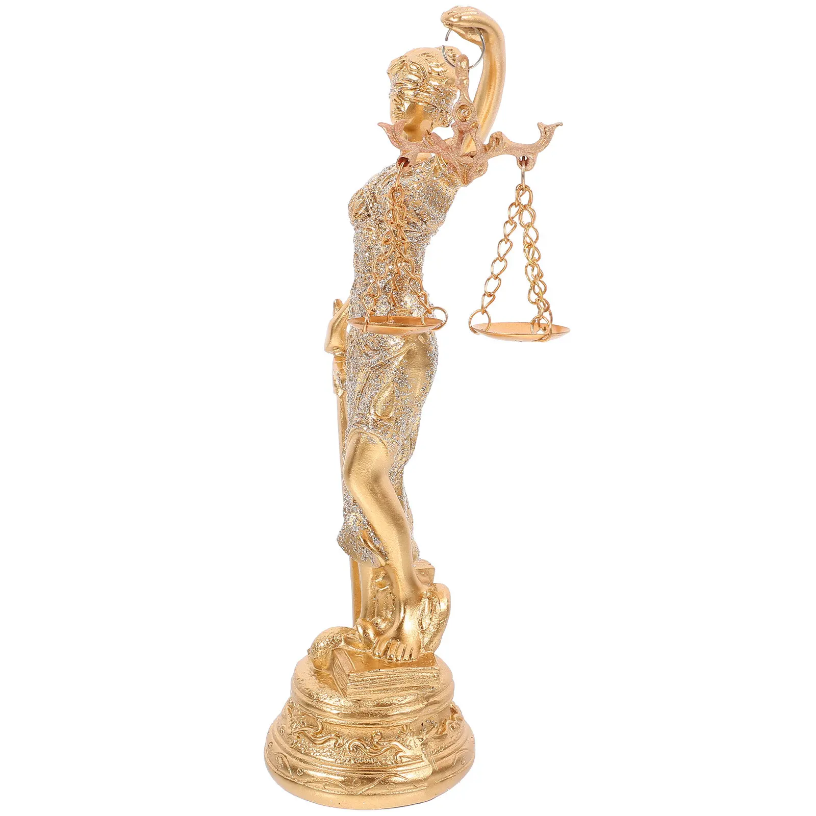 Justice Goddess Statue Resin Sculptured with Scales for Law Office Desk Decor Embodiment of Fairness and Balance