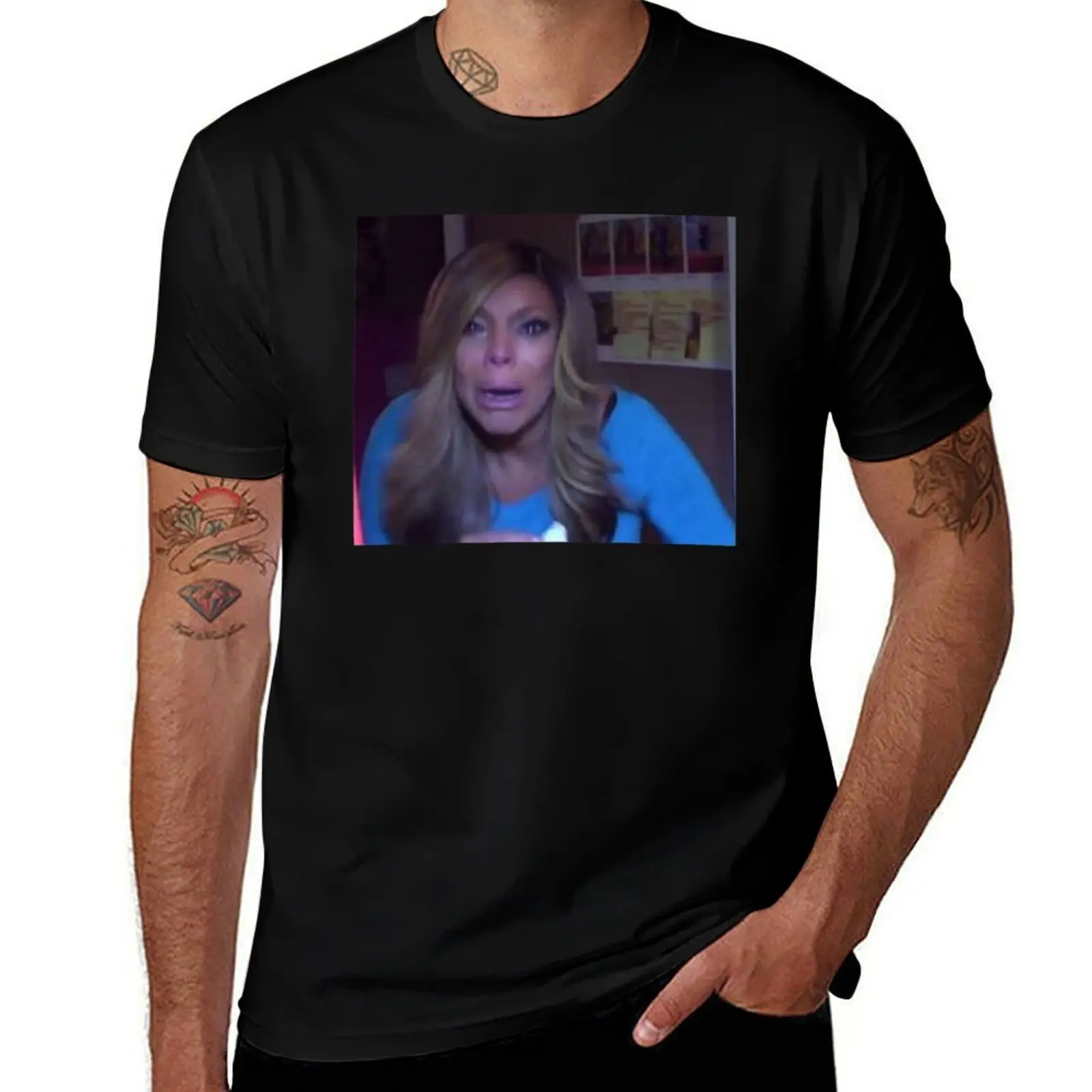 

wendy williams, reaction meme T-Shirt anime tops heavyweights anime shirt t shirts for men cotton