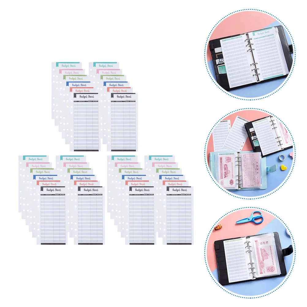 36 Pcs Consumption Budget Cardboard Recording Cards Planner Inserts Cash Replacements Refill Dowling Paper Binder