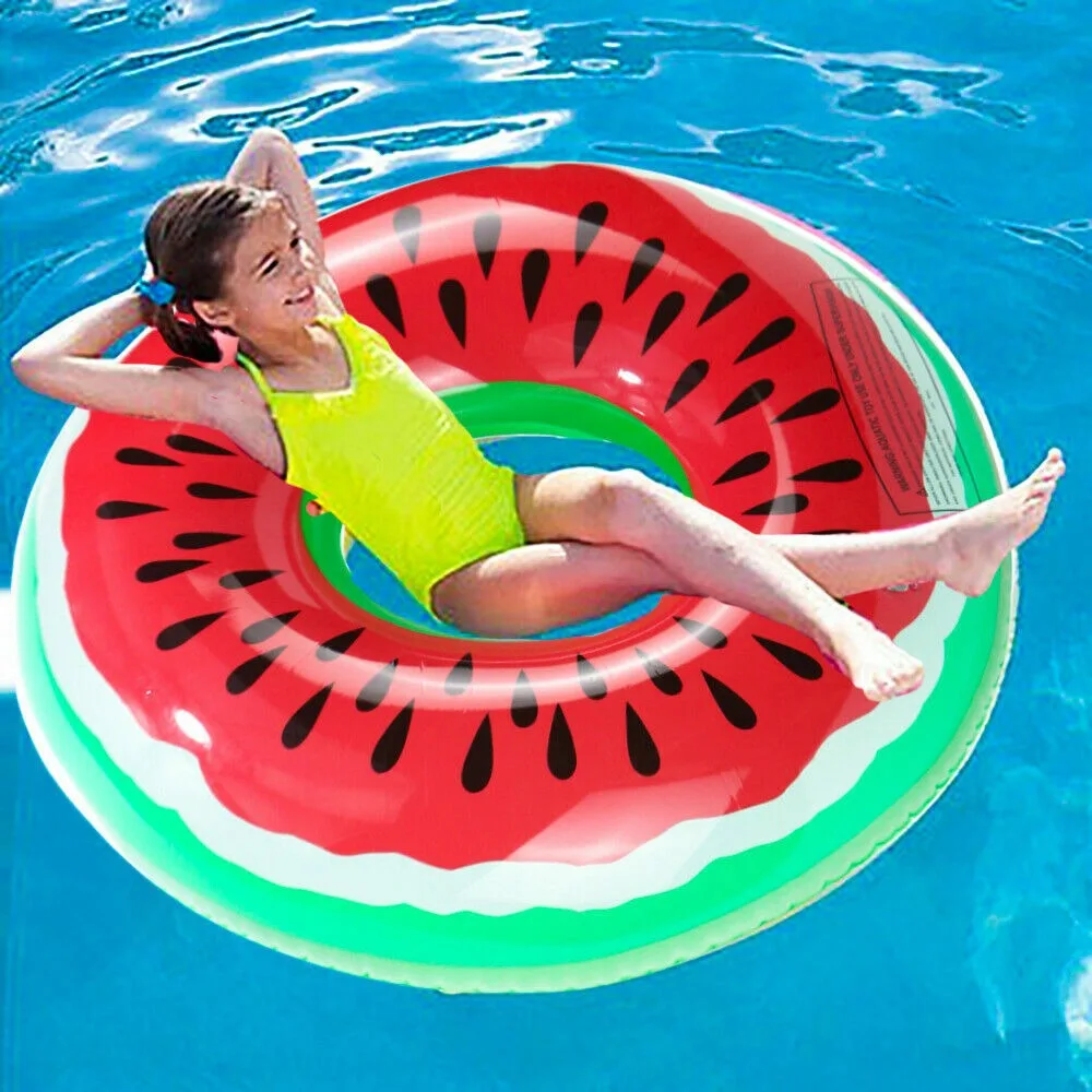 Creative Donut Shaped Watermelon Orange Environmental PVC Swim Ring Swimming Circle Water Sports Safety Swimming Accessories