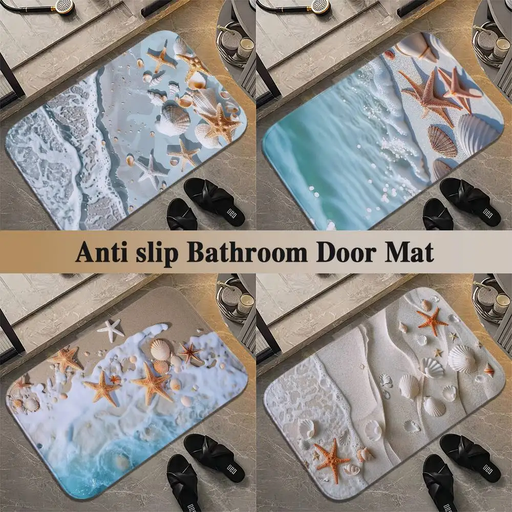 

Sea Wave Floor Mat Printed Large Carpets Room And Bedroom Carpets Bathroom Anti Slip Door MATS Small Carpets