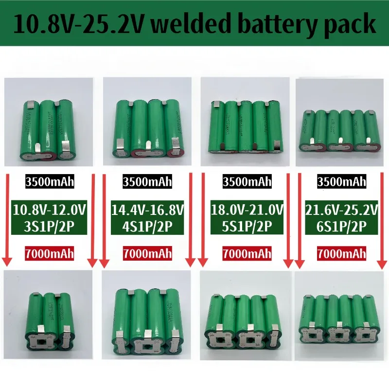 أداة طاقة لاسلكية 12 فولت إلى 25.2 فولت/حزمة بطارية بديلة للمكنسة الكهربائية، 1P/2P 3500 مللي أمبير/7000 مللي أمبير في الساعة #1