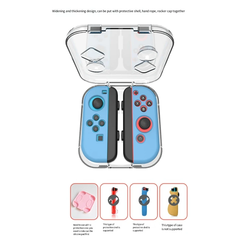 Transparent Storage Case For Switch/OLED Joy-Cons Handle Storage Box Dust-Proof High-Permeability Handle Storage