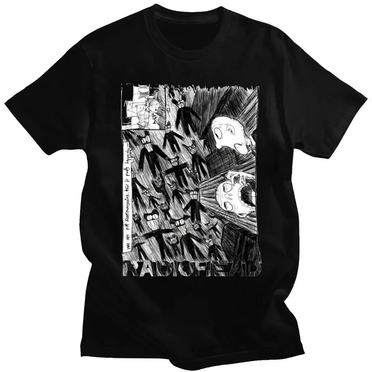 Radiohead Graphic Men Print T-Shirt Hip Hop Rock Band T Shirt Fashion Casual Crew Neck Short Sleeve Plus Size T Shirt Unisex Tee