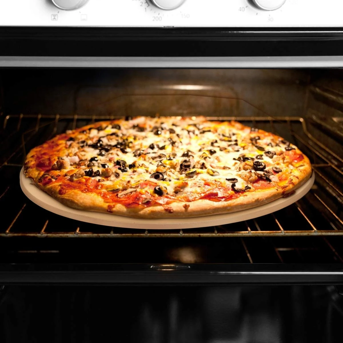 12Inch Ceramic Pizza Stone Pizza Baking Stone/ Pan Perfect for Grill and Oven - Thermal Resistant Durable and Safe