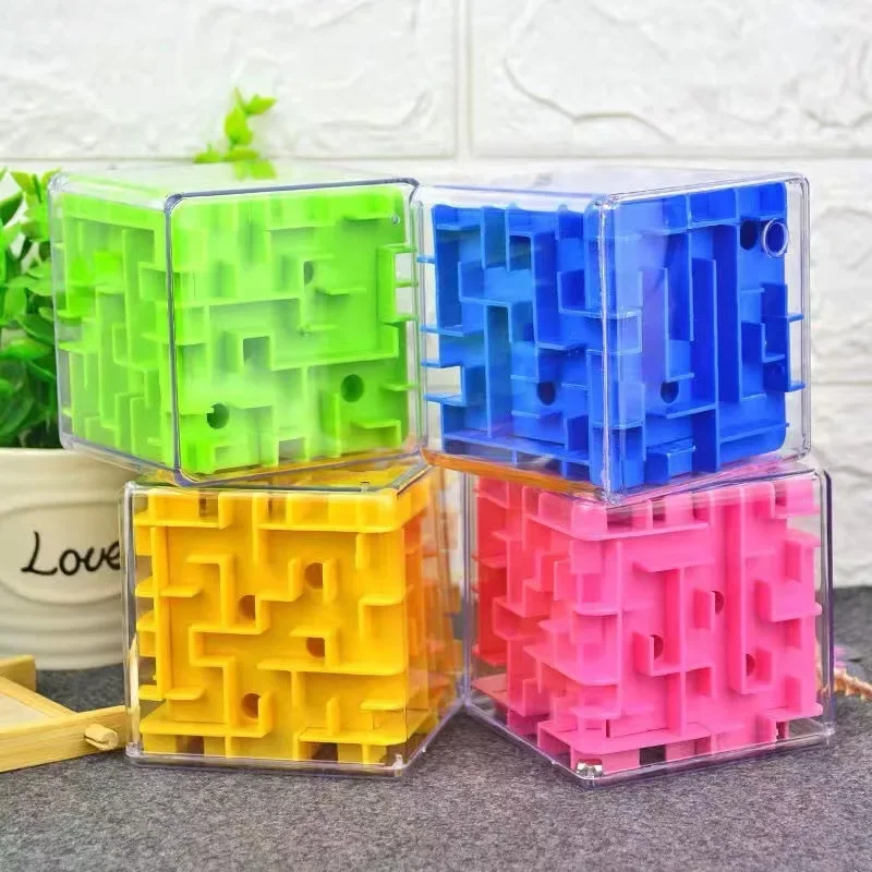 1Pc 3D Rolling Ball Labyrinth Magic Cube Puzzle Sześciostronna gra Rolling Ball Labirynt Dzieci Trening równowagi Zabawki edukacyjne