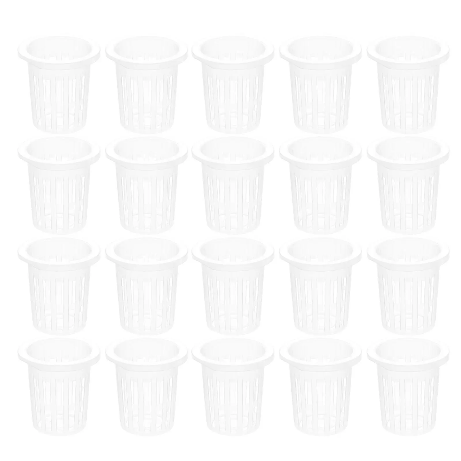 

50 Pcs Hydroponic Plant Baskets Durable Plastic Wide Efficient Growth Aeration Slotted Cups Vegetable Planting Net