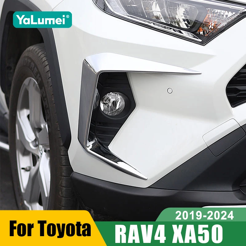 

For Toyota RAV4 XA50 2019 2020 2021 2022 2023 2024 Hybrid Car Front Fog Lamp Eyebrow Cover Spoiler Wind Knife Trim Accessories