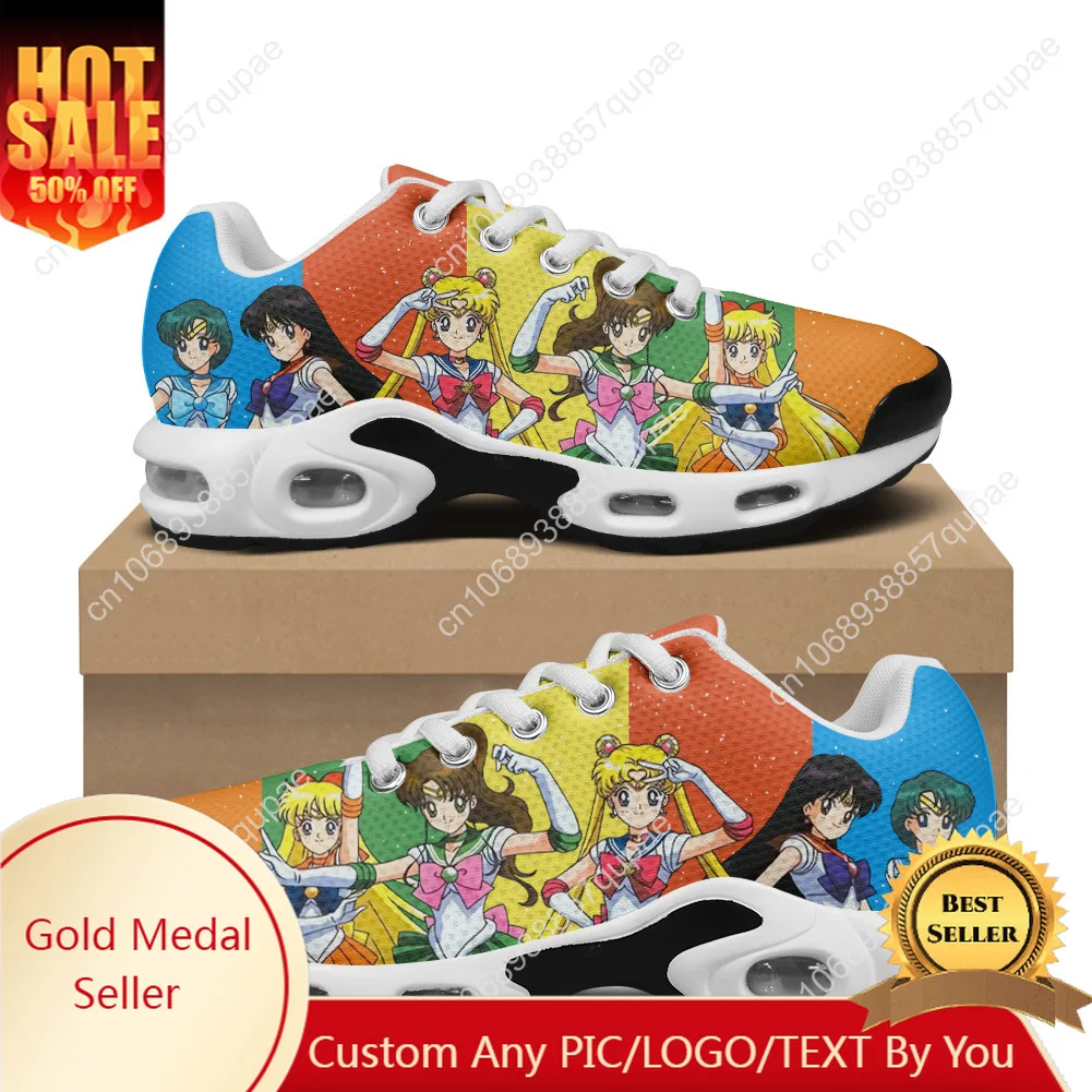 

Anime Moon Air Cushion Sports Sneakers Shoes Cartoon Sailor Men Women Teenager High Quality Footwear Custom Made Mesh Sneaker