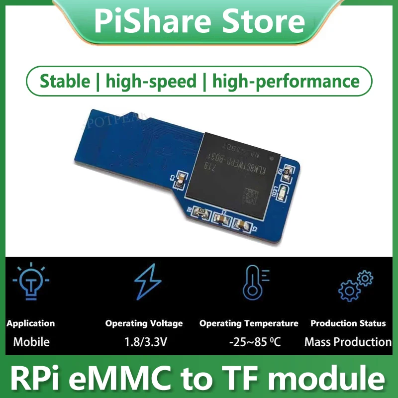 

Raspberry Pi eMMC to TF SD Card Module BGA153/BGA169 MMC Micro Card Higher Speed and More Stable High-Performance