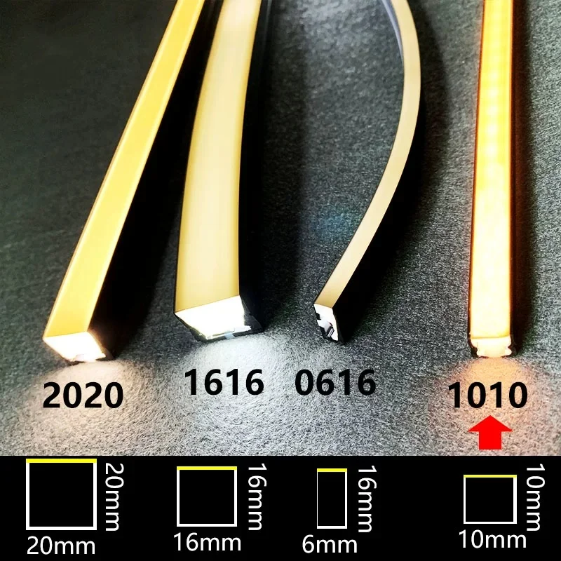 5M Flexible Silicone LED Neon Strip Black When Off Recessed Linear Light 10mm 16mm Under Cabinet Embedded Soft Rope Lamp 12V