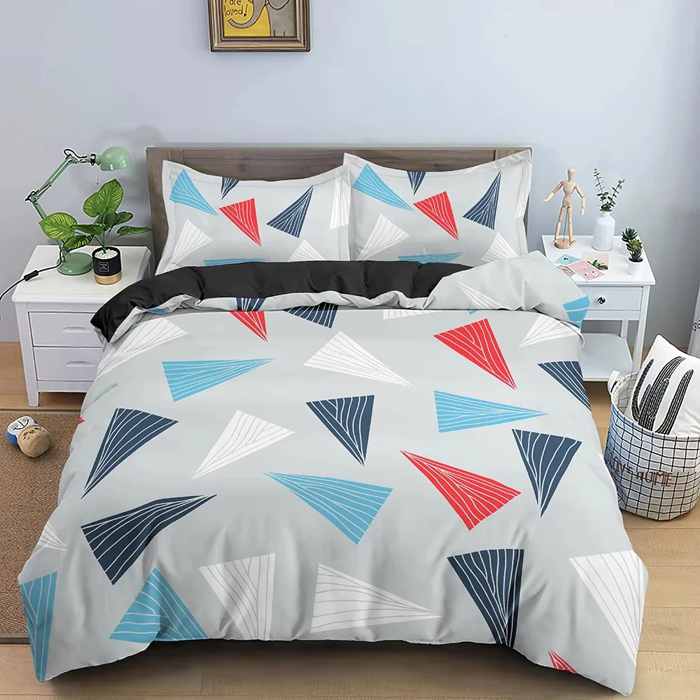 Geometric Duvet Cover Single Full Queen Size Simple Lines Comforter Cover Modern Geometric Abstract Aesthetic Art Bedding Set