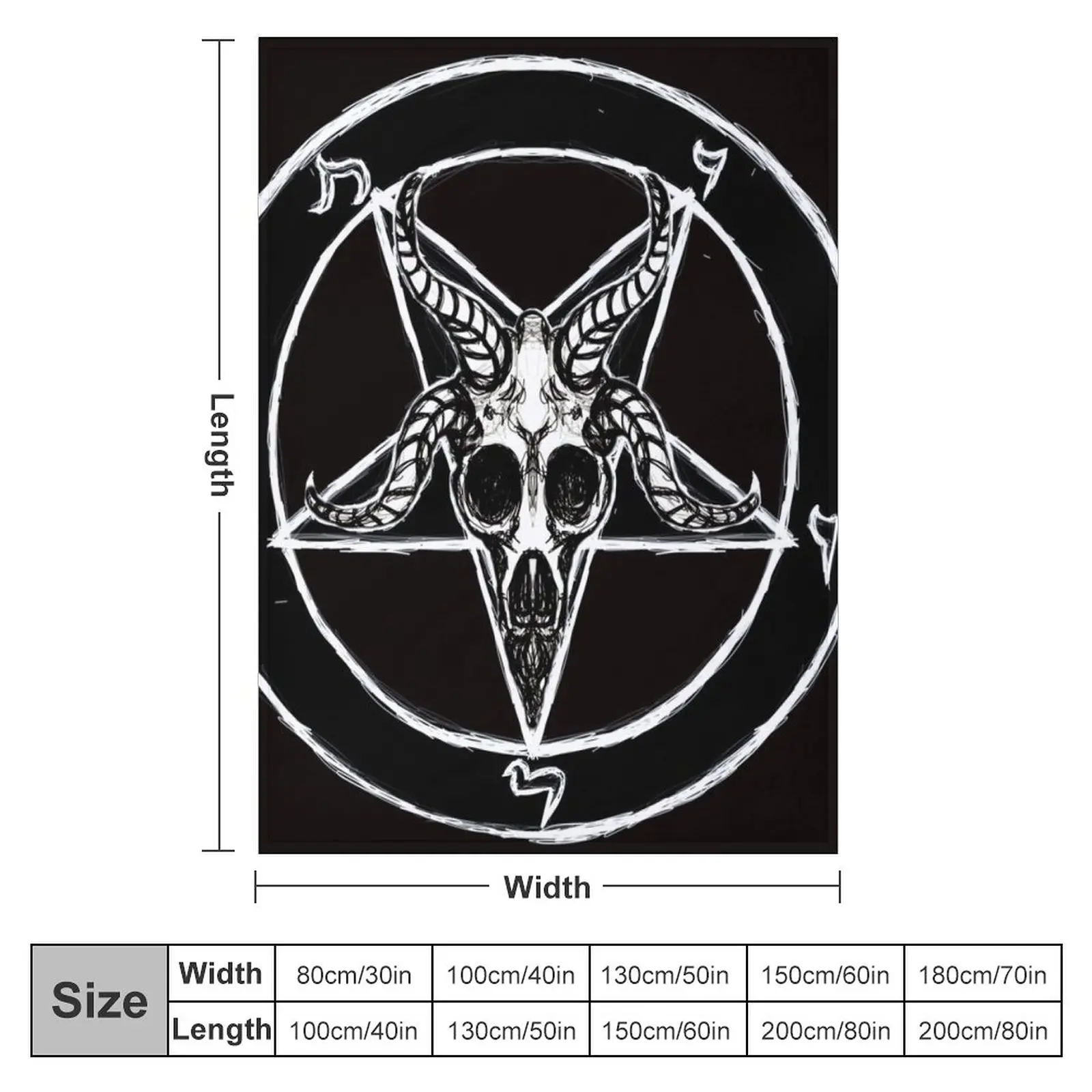 Baphomet Pentagram Throw Blanket Flannel Fabric Decorative Sofa Blankets