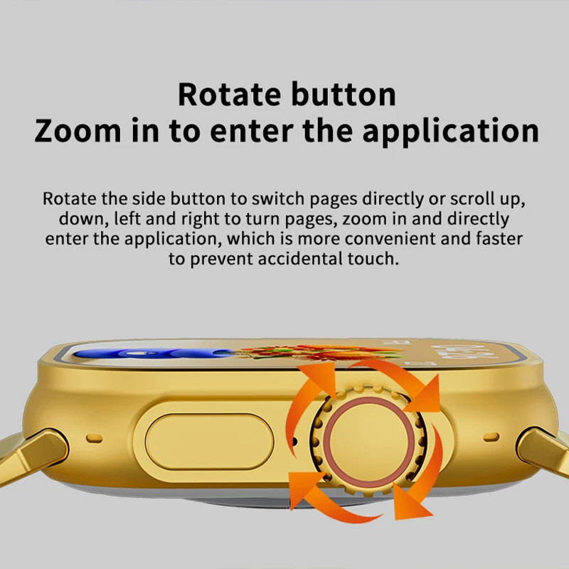 Luxury Golden Smart Watch Wireless Health Monitoring Waterproof Monitoring Full Screen Touch Wristwatch for Sport Smartwatch